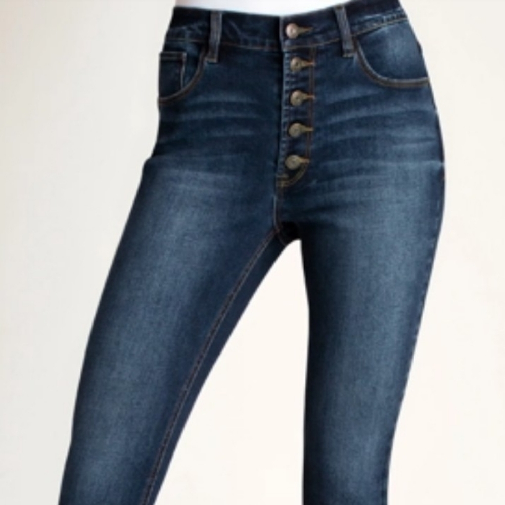 Kensie High Rise Button Front Skinny 8/29